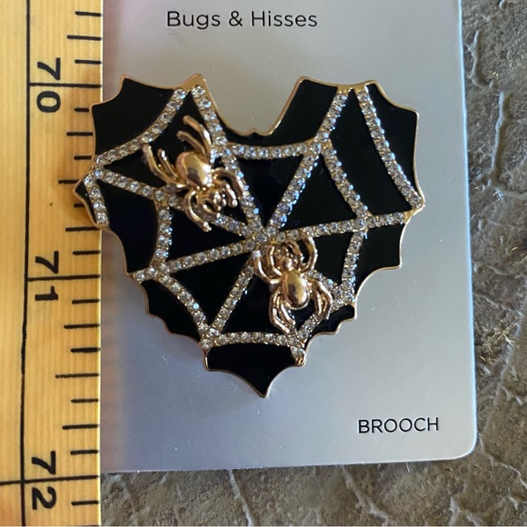 Sugarfix By Baublebar Heart Spider Web Of Love Gold Black Enamel Brooch NWT - Picture 7 of 10